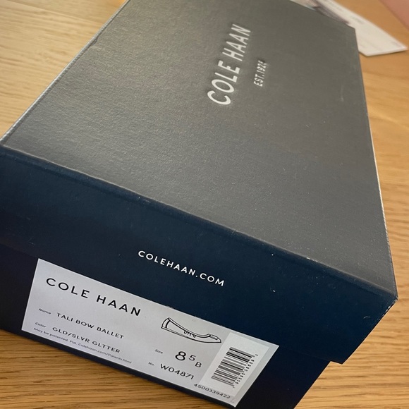 NWT Cole Haan Glittering Silver Flats 8.5 - Picture 2 of 13